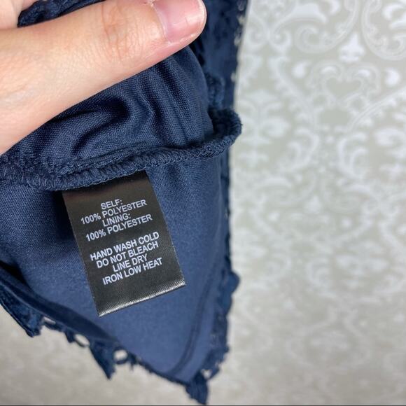 5/$30 Lulu’s Love Poem Lace Mini Halter address Navy XS - Picture 3 of 6
